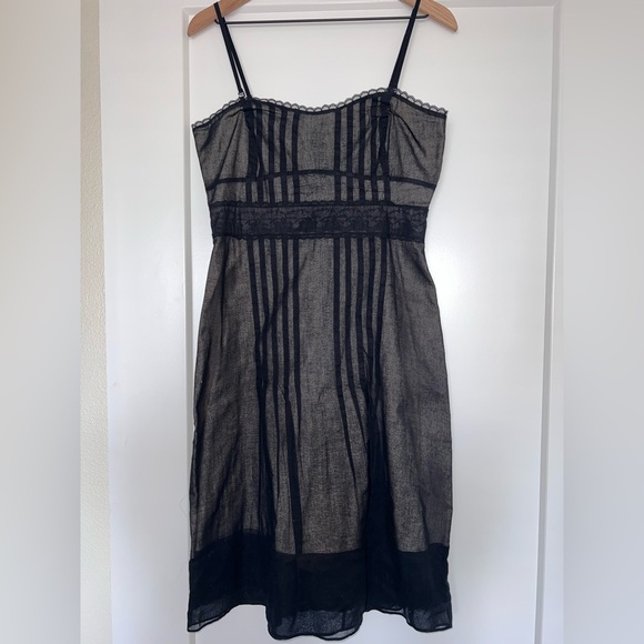 Odille Dresses & Skirts - ODILLE Anthropologie black empire waist cotton dress, size 8